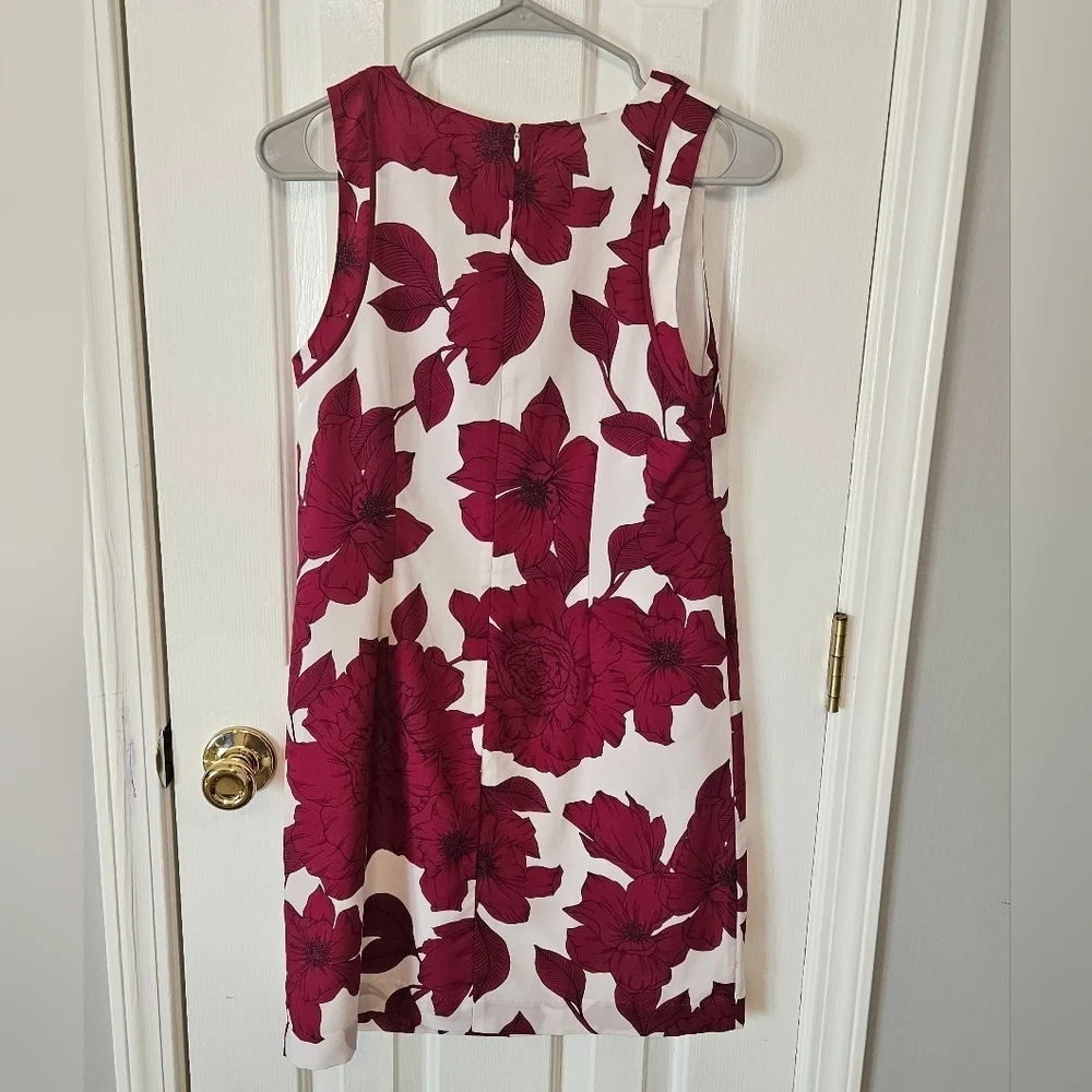 Banana Republic Factory pink and white floral sheath dress size 4P - Picture 2 of 3